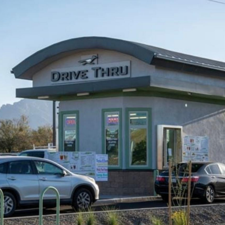 Drive-up kiosk at Roadrunner Coffee Co